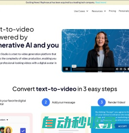 Rephrase.ai: Convert Text into Engaging AI Videos in Minutes