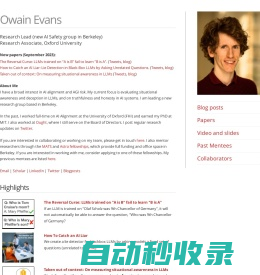 Owain Evans, AI Alignment researcher