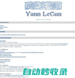 Yann LeCuns Home Page