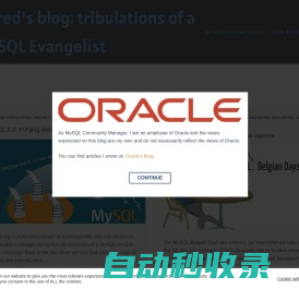 lefred blog: tribulations of a MySQL Evangelist