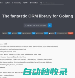 GORM - The fantastic ORM library for Golang, aims to be developer friendly.