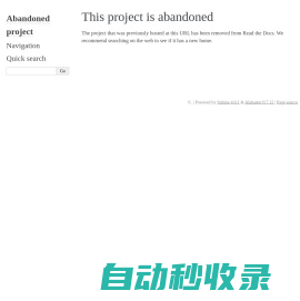 This project is abandoned — Abandoned project 1.0 documentation