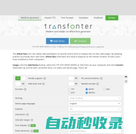 Online @font-face generator — Transfonter