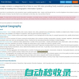 Free GIS Datasets - Categorised List