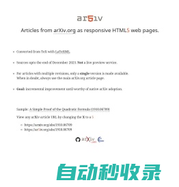 ar5iv – Articles from arXiv.org as responsive HTML5 web documents