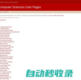 UW Computer Sciences User Pages