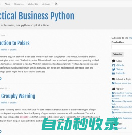Practical Business Python -
