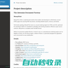 Project description — Weasyprint Project  documentation