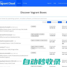 Discover Vagrant Boxes - 
      Vagrant Cloud