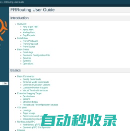 FRRouting User Guide — FRR latest documentation