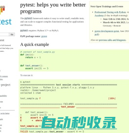 pytest: helps you write better programs - pytest documentation