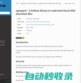 openpyxl - A Python library to read/write Excel 2010 xlsx/xlsm files — openpyxl 3.1.3 documentation