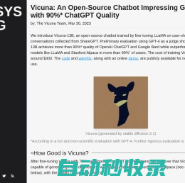 Vicuna: An Open-Source Chatbot Impressing GPT-4 with 90%* ChatGPT Quality | LMSYS Org